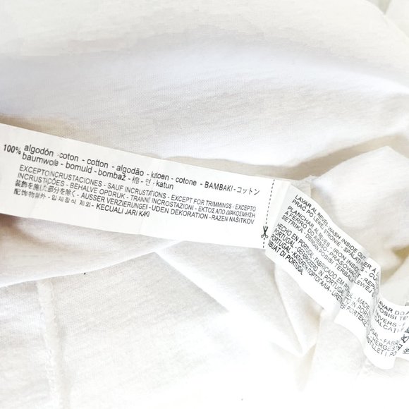 zara graphic white t-shirt w/sequin detail - Picture 4 of 4